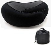 Cojín DE VIAJE PARA EL Cuello en forma de U de memoria Espuma de Descanso PARA EL Cuello Estilo Caracol Portátil Ajustable suave para Media Siesta