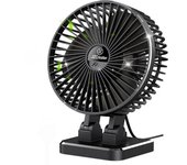 Ventilador de escritorio USB, mini ventilador de 5 pulgadas 13cm , ventilador de refrigeración de mesa de escritorio ajustable de 3 velocidades en un solo botón, rotación fuerte viento, mini Ventilador, NO RECARGABLE