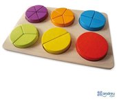 Andreu Toys - Puzle de Fracciones Didáctico de Madera con 22 Piezas