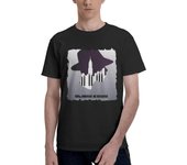 Men's T Shirt Cotton Graphic Short Tees Soft Cotton Crew Neck Sleeve Tee Black