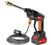 Pistola de lavado de alta presión inalámbrica para coche, 60 bar, 21 V, 500 W, pistola de agua eléctrica, para el hogar
