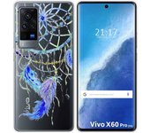Funda Gel Transparente para Vivo X60 Pro 5G diseño Plumas Dibujos
