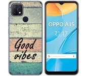 Tumundosmartphone Funda Gel Tpu para Oppo A15 diseño Madera 01 Dibujos