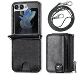 2 in 1 Detachable Zipper Wallet For Samsung Z Flip 6 5 4 3 Flip6 Flip5 Flip4 Flip3 5G Phone Case with Card Slot & Long Lanyard