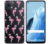 Funda Silicona Transparente para Oppo Reno 8 Lite 5G diseño Flamenco Dibujos