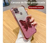 Luxury Glitter Butterfly Holder Phone Case for Oppo A60 A18 A38 A55 A56 A57 A77 A36 A35 A32 5G TPU Plating Protector Back Cover