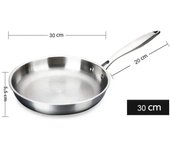 28/30cm Wok Frying Pan Non-Stick Fried Steak Pot 304 Stainless Steel Uncoated Kitchen Cookware For Gas Stove Induction Cooker