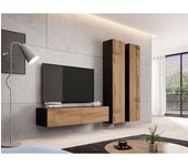 Conjunto de salón Charlotte A103 , Muebles ES, Aglomerado laminado, Con mesa de tv, 180 x 30cm