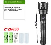 600W High Power LED Flashlight Rechargeable USB Torch Light Long Range 5500M Zoom Flashlight Hunting Fishing Lantern Work Light