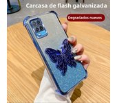 Luxury Glitter Butterfly Holder Phone Case for Oppo A60 A18 A38 A55 A56 A57 A77 A36 A35 A32 5G TPU Plating Protector Back Cover