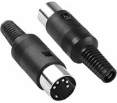 TECHZOCO Conector Audio DIN 5 Pines, Conector Midi 5 Pin, Adaptador Macho DIN de 5 Pines, Compatible con Bang & Olufsen B&O, PowerLink, BeoLab 3, Ordenador, Sonido, Negro, 1 Unidad