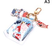 1X Omamori Maneki Neko Dispel Misfortune Lucky Key Holder Keyring Keychain Gifts