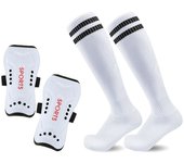 Loogdeel 1Pair Soccer Shin Guards Socks Set Football Over Knee Length Socks Shin Straps Adult Sports Leg Support Board Equipment