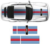 Pegatinas/Vinilos para coches Franjas superiores estilo 19' Martini compatible con Porsche Carrera 930 / 964