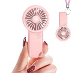 Mini ventilador de mano, ventilador de mano portátil recargable por USB with 3 velocidades ajustables, ventiladores de bolsillo Pequeños que funcionan con Pilas para Mujeres/Niños, Bolso de mano