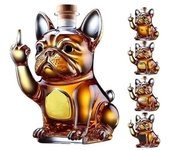 Botella de vino con forma de bulldog, decantador de vino con forma de perro en 3D de 10 oz, vaso de whisky, botella de vino de whisky para perro, decantador de vino tinto creativo, vasos de degustación de whisky, regalos para amantes del whisky