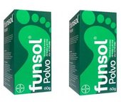 Bayer FUNSOL DUPLO POLVO 2 X 60 GR - Desodorante en Polvo para Eliminar Sudoración Excesiva y Mal Olor de Pies