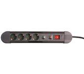 Base 4 tomas con protector de sobrecargas Blanca Electro DH. Con interruptor luminoso 36.255/B 8430552121786