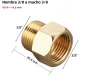 1/8 1/4 3/8 1/2 3/4 Female to Male Threaded Hex Bushing Reducer Connectors Copper Pipe Fitting Water Gas Adapter Connector