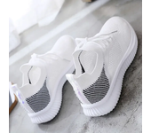 Women Shoes 2022 Spring White New Breathable Sports Mesh Versatile Summer  Hollow Walking Flying Woven No-slip Ladies Sneakers