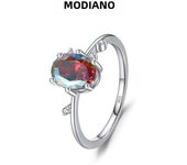 MODIAN 925 Sterling Silver Rainbow Colorful Zirconia Stackable Finger Rings For Women Romantic Wedding Fine Jewelry Gifts