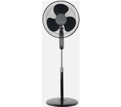 Ventilador De Pie Etesio Negro 3 Velocidades 40w Oscilante 3 Aspas blancas Regx43x40 Cm