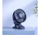 GAIATOP-ventilador de Clip portátil, Mini ventilador de escritorio recargable Silencioso de 3 velocidades, rotación de 360 °, ventilador de refrigeración Personal adecuado para cochecitos