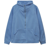 Half Zipper Hooded Short Plush Sweater Casual Sports Sweater New Fashion Autumn Winter 2024