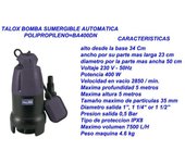 Talox bomba agua sumergible automatic poliprop ba400dn-q1dp-550g