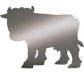 Henbea Espejo infantil Acrilico forma VACA , material Poliestireno Irrompible con Adhesivos tipo velcro ideal habitacion niños, espejo seguridad guarderias, escuelas infantiles, colegios 60x48 cms (951)