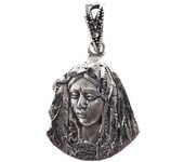 Inmaculada Romero - Colgante Esperanza Macarena de Plata de Ley 925m con Silueta de 20 Mm y Detalles Realistas