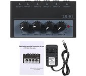 Ultra Low Noise 4 Channel Mixer 4 Input 1 Output DC 5V Portable Mini Audio Mixer Microphone