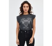 Camiseta de manga corta y cuello redondo con estampado gráfico INSIDE