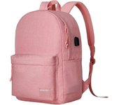 Mochila Ligera E informal para portátil para hombre y Mujer, mochila Clásica PARA LA Universidad, Viajes y Trabajo (Deep Pink)