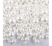 About 360pcs Random Mix 3-10mm No Hole ABS Pearl Bead For DIY Jewelry Making Nail Art  Decor Vase Filler Makeup Brush K0877