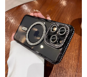 Fashion Glitter Diamond Clear Phone Case For iPhone 15 14 13 12 11 Pro Max 15 Plus Magnetic For Magsafe Wireless Charge Cover
