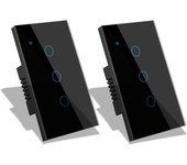 Tuya Wifi Smart Stair Switch US Touch Glass Panel Stair Cross Multi Light Switches 1 Gang 2 Way APP Control Alexa Google Home