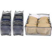 Set de 3 Organizadores para Ropa Interior We Houseware - Orden y Practicidad - Maximiza el Espacio en tu Armario o Vestidor - Diseño Colgante con Enganches Resistentes - Transpirable y Resistente - 4 Compartimentos Centrales y 6 Bolsillos Laterales
