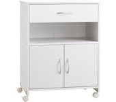 Vinsetto Armario para Impresora Soporte para Impresora con Ruedas Mueble Impresora con Cajón 2 Puertas y Compartimiento Abierto para Salón Oficina Estudio 60x39x80 cm