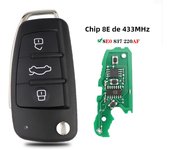 Remote Car Key For Audi Q7 B7 Q3 A3 TT A2 A8 A6 A6L A4 S5 C5 C6 B6 A4L A5 Q5 S RS S1 315/433Mhz 8X0837220 8P0837220D Q ID48 Chip
