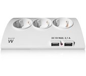 Regleta Ewent 3x Schuko 2xusb Blanca para Dispositivos Electrónicos