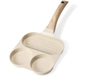 3 Holes Frying Pan, Egg Pan with Non Stick Healthy Granite for Breakfast, Multi Egg Frying Pan