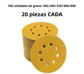 100PCS Sandpaper 5 Inch 8 Hole Sanding Disc Mixed Grit for Round Orbital Sanders Wood Metal Rust Removal and Paint Woodworking