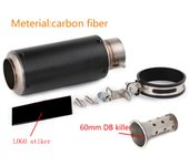 51mm/60mm Motorcycle exhaust with DB killer Motorcycle Exhaust Pipe Muffler Carbon Fiber GP-project Exhaust Pipe