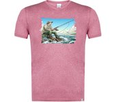 MERCHANDMANIA CAMISETA ROJA MEZCLA deporte pesca pescador agua peces playa moda verano tshirt