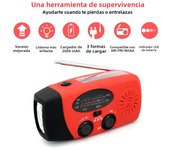 Radio De Emergencia Portátil Con Solar Y Manivela De Manivela 10000mAh Con LED Y Cargador USB Luz De Mano Recargable Para Clima NOAA AM FM