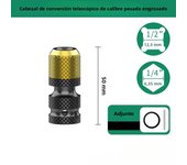 STONEGO 1PC 1/2 inch Square Drive to 1/4 inch Hex Socket Adapter Converter Chuck Adapter for Impact Air and Electric Wrench