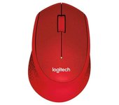 Logitech m330 silent plus raton inalambrico 1000dpi - silencioso - 3 botones - uso diestro - color rojo