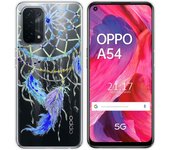 Tumundosmartphone Funda Gel Transparente para Oppo A54 5G / A74 5G diseño Plumas Dibujos