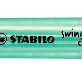 Stabilo Swing Cool Marcador Fluorescente - Cuerpo Plano - Punta Biselada - Tinta Base Agua - Antisecado - Turquesa